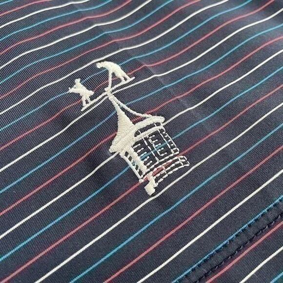 Greg Norman Performance Fabric Stripe Golf Polo Shirt Blue XXL - Picture 2 of 6